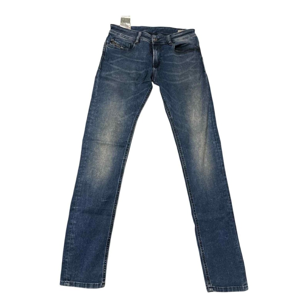Diesel Jeans Mens 34x31 Blue Denim Slim‎ Straight Medium Wash Whiskered Faded